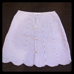 Blue striped shell bottomed skirt